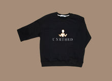 Load image into Gallery viewer, UNBOTHERED FULL LOGO SWEATSHIRT. OVERSIZED UNISEX SWEATSHIRT BLACK. 
