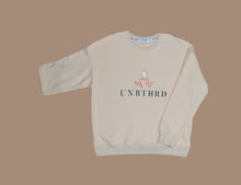 Load image into Gallery viewer, UNBOTHERED FULL LOGO SWEATSHIRT. OVERSIZED UNISEX SWEATSHIRT CREAM. 
