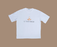 Load image into Gallery viewer, UNBOTHERED FULL LOGO T-SHIRT 100% COTTON. OVERSIZED, UNISEX T-SHIRT. COLOR WHITE. 
